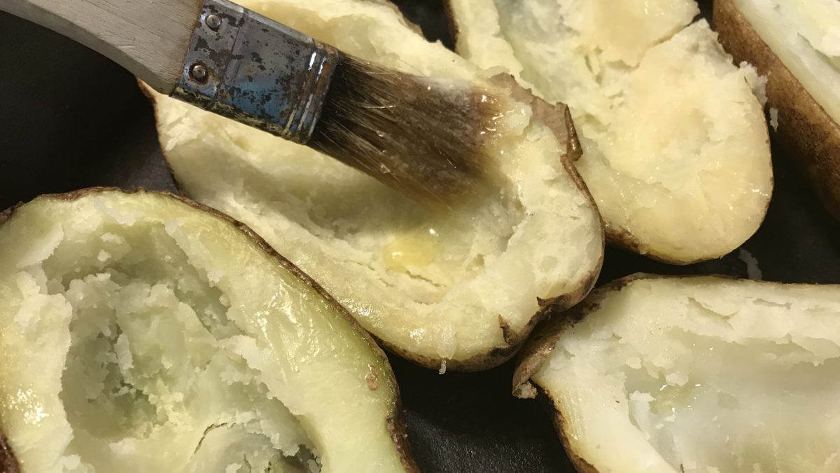 crispy potato skins, recipe for fast potato skins, potato appetizer