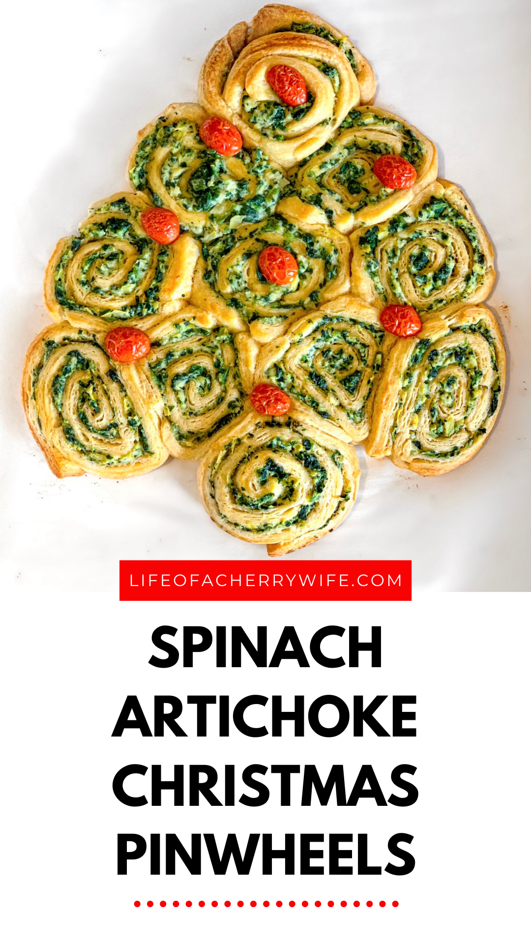 Spinach Artichoke Christmas Pinwheels, Easy Holiday Appetizer Recipe