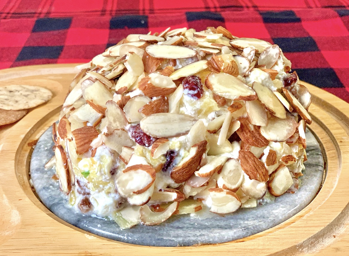 Pineapple cranberry almond cheese ball
