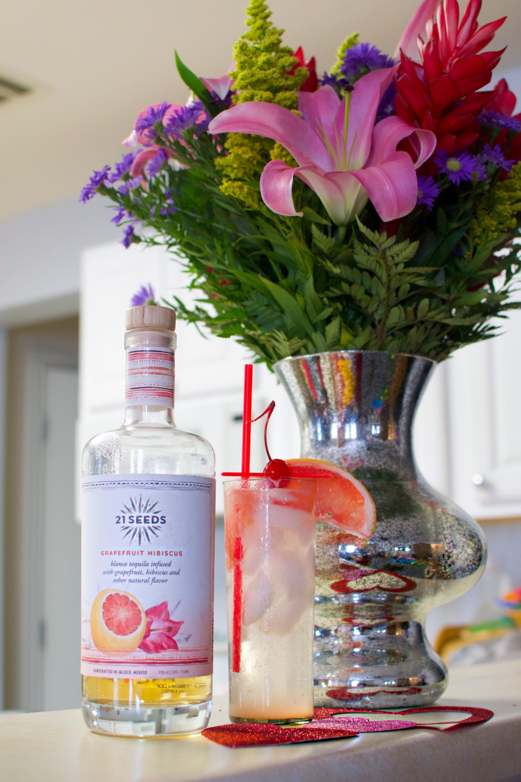 Galentine's Day with 21 Seeds Tequila Skinny Paloma Drink