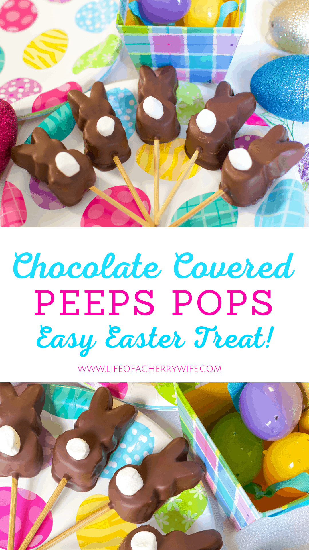 Chocolate Covered Easter Peeps Pops
